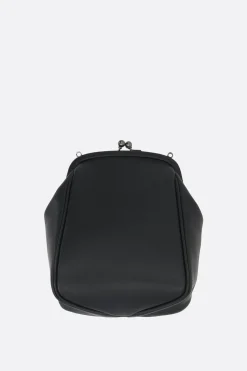 pouch Clasp media in pelle liscia