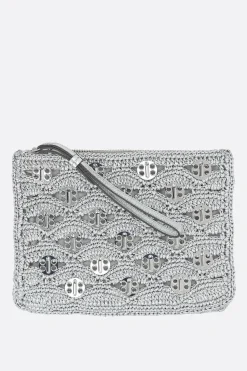 pouch in rafia di lurex
