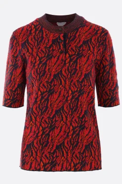 pullover a maniche corte in jacquard