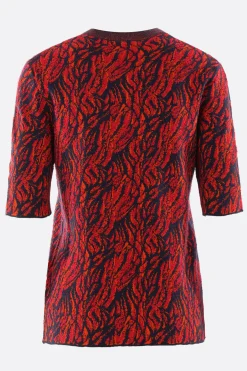 pullover a maniche corte in jacquard