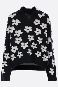 pullover a polo in jacquard Daisy