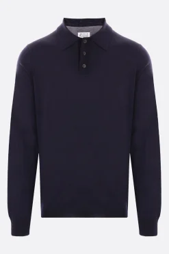 pullover a polo in lana