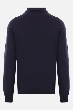 pullover a polo in lana