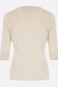 pullover Henley in lino e seta