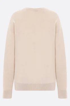 pullover in cashmere con spilla