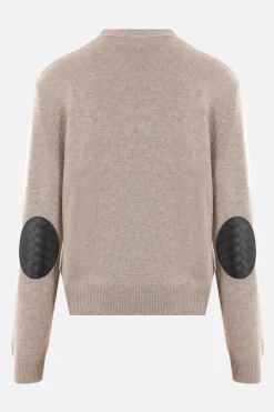 pullover in cashmere patch Intrecciato nappa