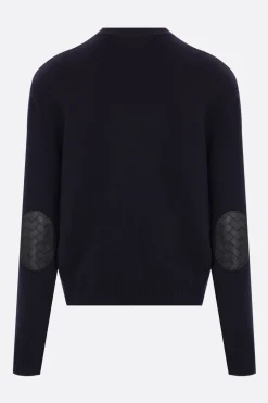 pullover in cashmere patch Intrecciato nappa