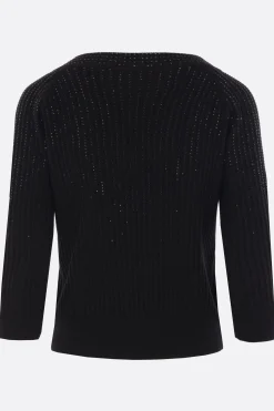 pullover in cotone con strass