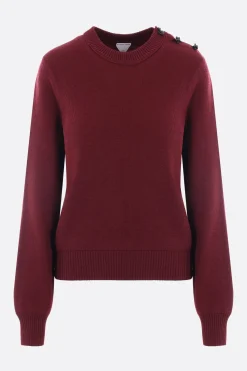 pullover in lana con bottoni nodo