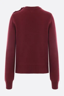 pullover in lana con bottoni nodo
