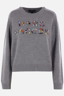 pullover in lana con logo