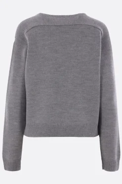 pullover in lana con logo