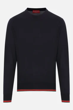 pullover in lana con motivo Web