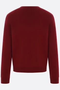pullover in lana e cashmere con logo