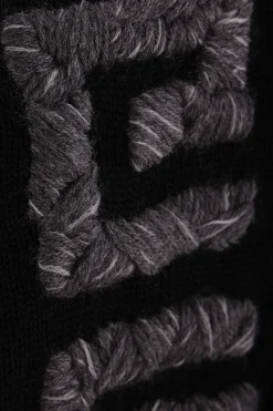 pullover in lana ricamo treccia 4G