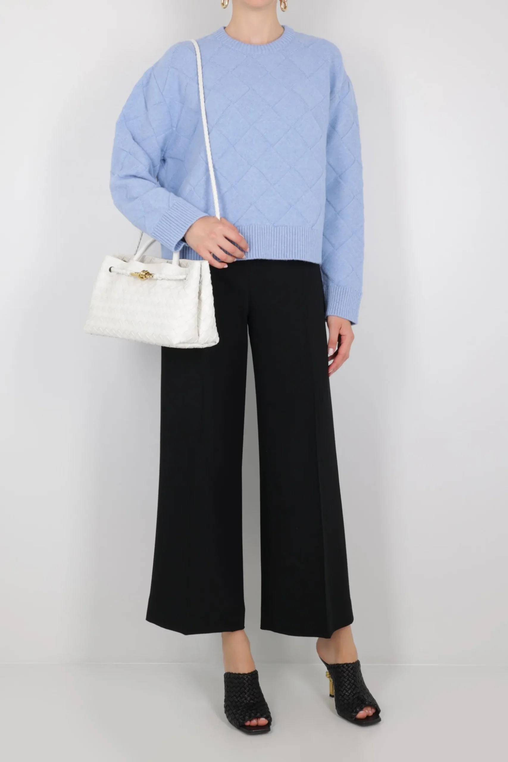 pullover in lana stretch Intrecciato