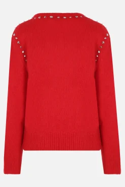 pullover in mohair con borchie