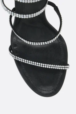 sandalo Cleo in raso con strass