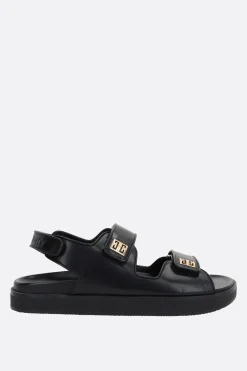 sandalo flat 4G in pelle liscia