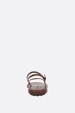 sandalo flat in pelle liscia