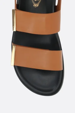 sandalo flat in pelle liscia
