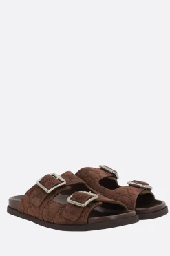 sandalo flat in suede GG