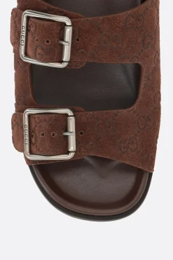 sandalo flat in suede GG