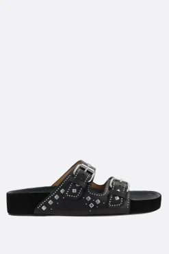sandalo flat Lennyo in pelle liscia