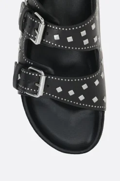 sandalo flat Lennyo in pelle liscia