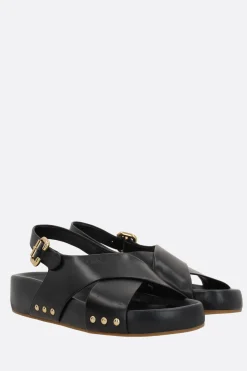sandalo flat Mae in pelle liscia