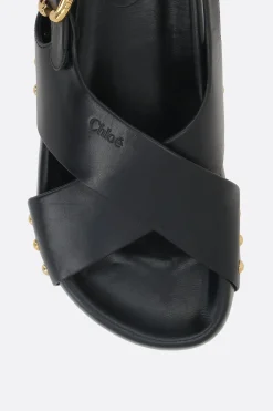 sandalo flat Mae in pelle liscia