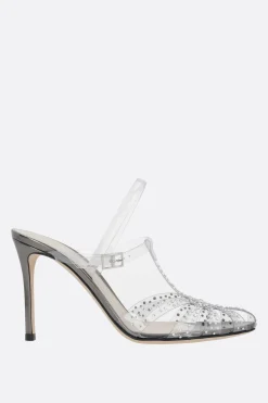 sandalo in PVC con strass