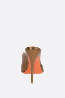 sandalo mule in nappa laminata