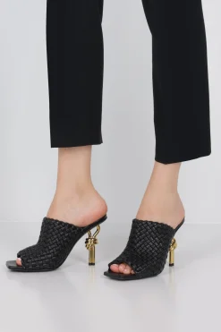 sandalo mule Knot in Intrecciato nappa