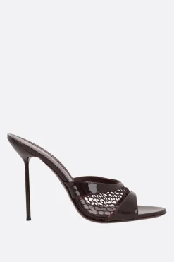 sandalo mule Lidia in mesh e vernice