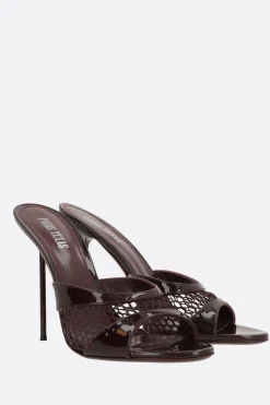 sandalo mule Lidia in mesh e vernice