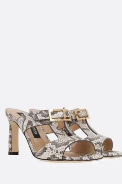sandalo mule SR Nora in pelle stampa pitone