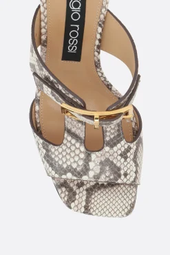 sandalo mule SR Nora in pelle stampa pitone