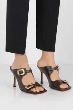 sandalo mule Stretch Buckle in pelle liscia