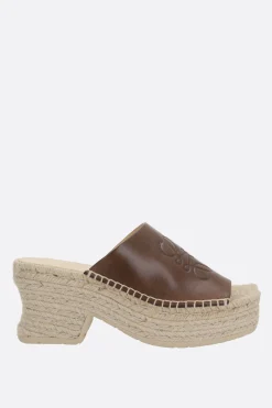 sandalo platform Petal in pelle liscia