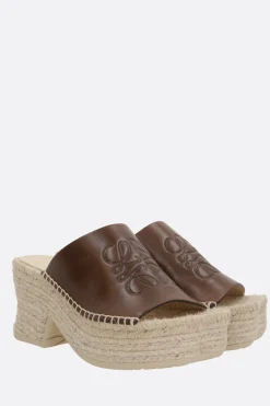 sandalo platform Petal in pelle liscia
