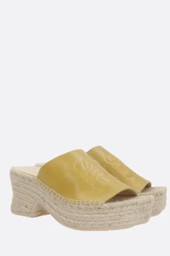 sandalo platform Petal in pelle liscia