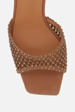 sandalo slide Gilda in canvas e rete