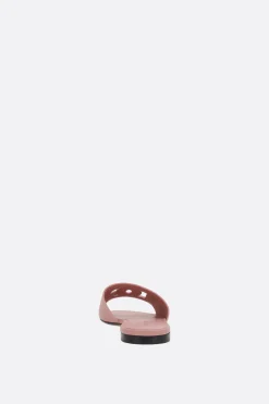 sandalo slide in pelle liscia con logo DG