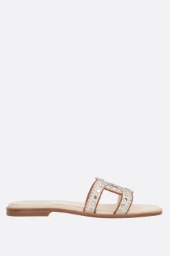 sandalo slide Kate in pelle liscia con borchie