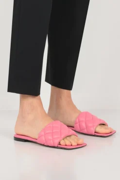 sandalo slide Padded in nappa matelassé