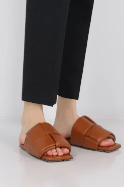 sandalo slide Patch in Maxi Intrecciato nappa imbottito