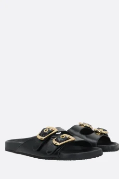 sandalo slide Polly in pelle lucida