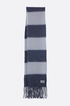 sciarpa in misto mohair a righe