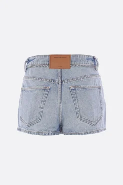 skort in denim con cintura a catena